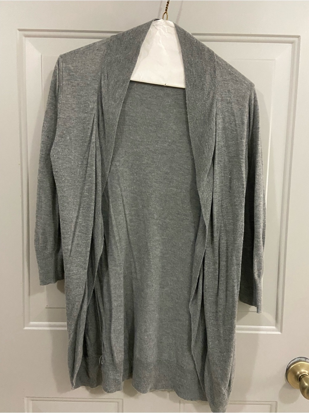 Light Gray Open-Front Women's Cardigan Sweater